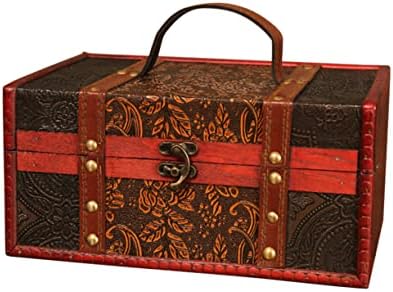 קופסת אחסון מתנה של Alipis עם אבזם תכשיטים בטיחות מארז רטרו רטרו עץ מרובע קופסא אריזה קופסא קופסא מתנה קופסאות