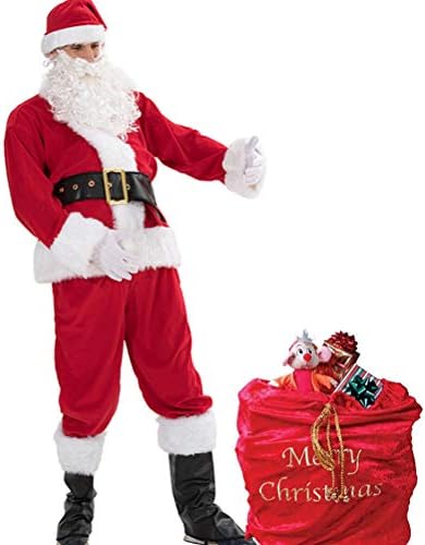 Bestoyard מקסים מקסים סנטה קלאוס תיק גדול לחג המולד קנדי ​​שקית מתנה שקית סנטה תלבושות אביזר למסיבות