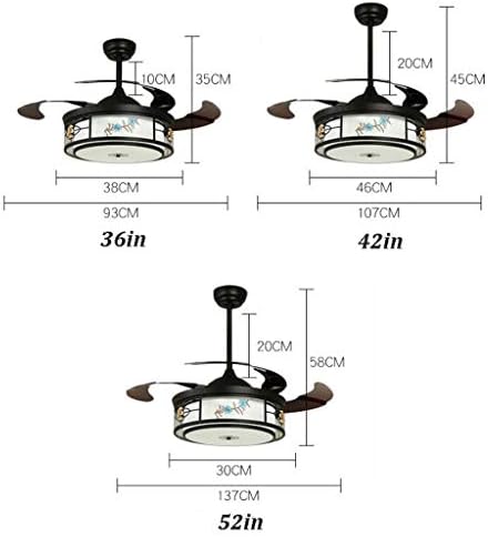 מאוורר תקרה של ניאוצי עם אורות, מאוורר תקרת LED אור סיני רטרו משרד חדר שינה מסעדה מסעדת מאוורר מתכת מנורת עמעום