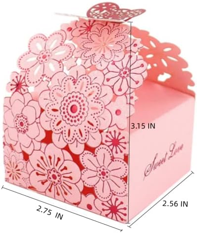 Kupoo 50 pcs פרפר קופסת ממתקים חלול, קופסאות קופסאות לחתונה קופסא קופסא קופסה לחתונה לקישוט מסיבת יום הולדת