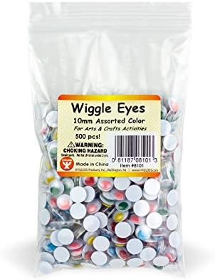 מוצרי Hygloss מפלסטיק גלגל עיניים גוגלי לאומנויות ומלאכות ללא דבק-הדבקה-על-גודל בגודל 10 ממ-כיתה כלכלה