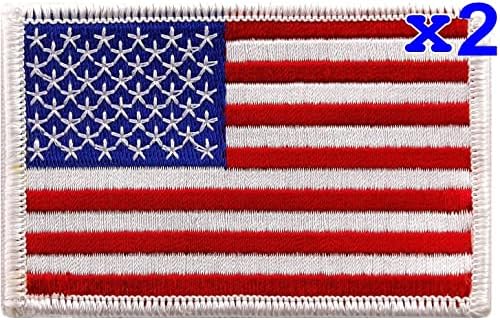 חבילת יוקאבה של 3 ארהב ארהב לוגו דגל אמריקאי תפור טלאי רקום על ברזל על אפליקציה 3.4 x 2.1