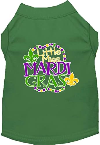 מיס מרדי גרא הדפס מסך מרדי גרא חולצת כלבים ירוקה XL