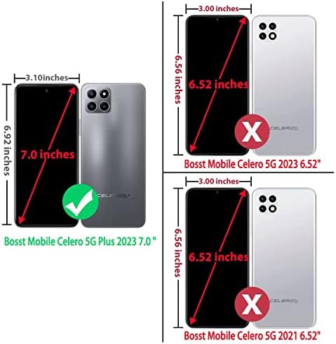 תואם עם Boost Mobile Celero 5G Plus Case 2023 עם מגן מסך, Celero 5G+ Plus מארז טלפון שכבה כפולה PC+