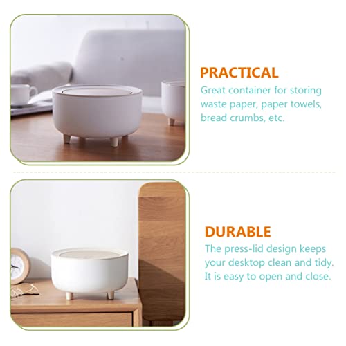 Baluuue 3PCs שולחן מכסי זבל של שולחן חדר שינה פלסטיק יכול ללחוץ על חדר אמבטיה עם מכסה: מכסה שולחני