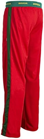 JL ספורט יוניסקס דגל ברזיל דגל ירוק אדום קפוארה ילדים נוער אומנויות לחימה מכנסיים ספורט אלסטי