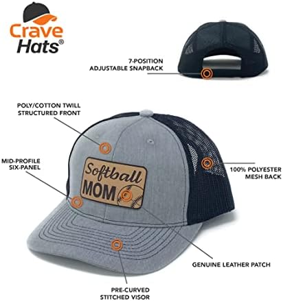 כובעי כובעי סופטבול כובע סופטבול, כובע משאית של אמא סופטבול, ציוד לאמא סופטבול, קבוצת סופטבול אמא,