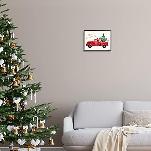 תעשיות סטופל חג שמח חג שמח משאית אדומה סנטה גמדים ועץ, עיצוב מאת Heatherlee Chan