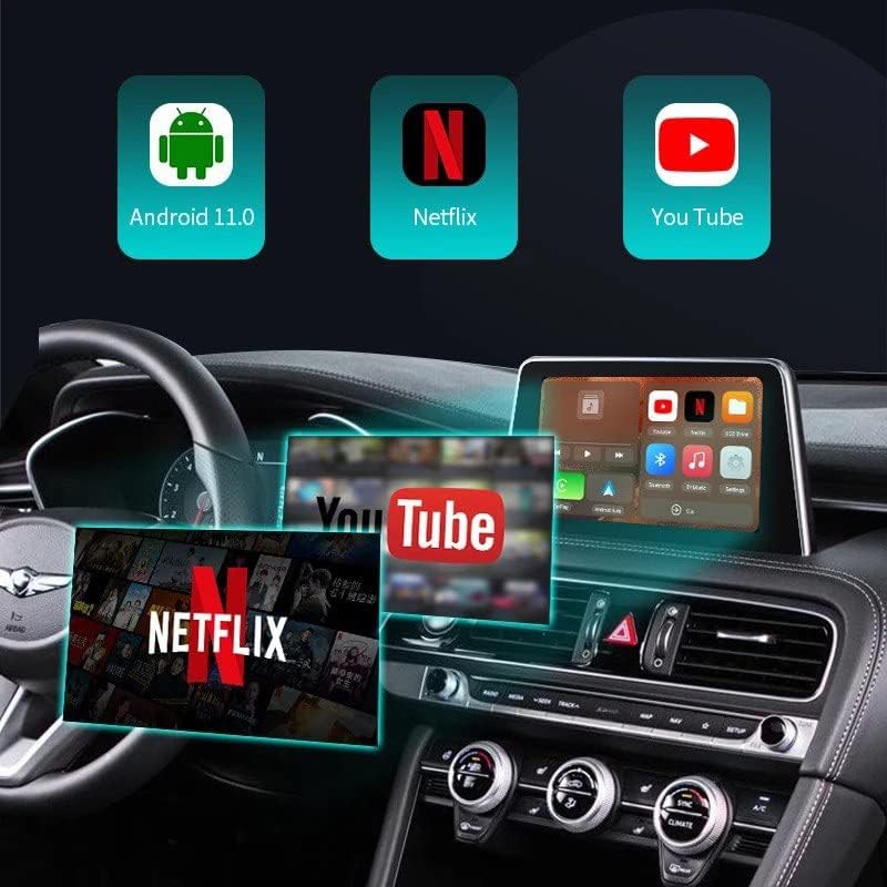 תיבת מתאם Carplay Wireless, משחק רכב, Carplay Wireless, תמיכה בנטפליקס ויוטיוב