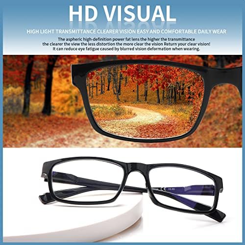 Videbla 6 אריזות משקפי קריאה חסימת אור כחול לנשים גברים אנטי סנוור סינון משקפי ראייה עם 6 מארז עור