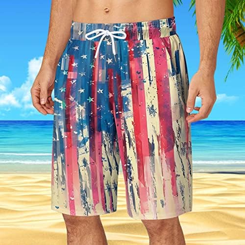 BMISEGM בגדי ים גברים גברים יום עצמאות קיץ