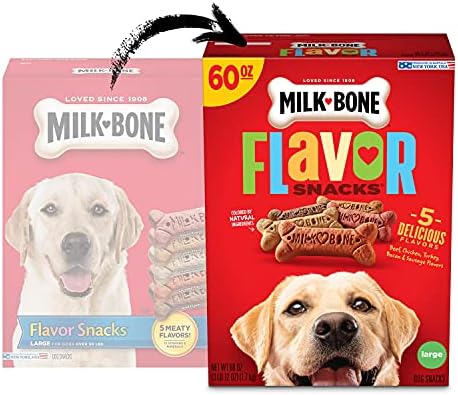 חטיפי טעם עצם חלב ביסקוויטים לכלבים לכלבים גדולים, 60 אונקיה