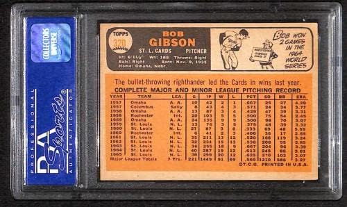 320 בוב גיבסון HOF - 1966 כרטיסי בייסבול של טופס מדורגים PSA 6 - כרטיסי וינטג 'חתימה על חתימות בייסבול