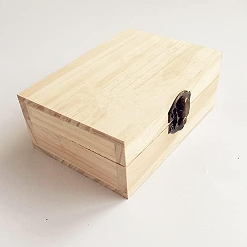 קופסה מלבנית בעבודת יד טהורה בעץ עם מכסה ציר 3 קופסת רשתות עבור 15 מל בקבוק שמן סטנדרטי תיבת