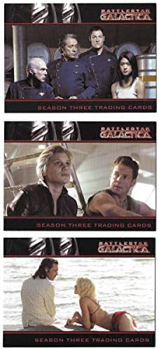 2008 ארכיוני ריטנהאוס 2008 Battlestar Galactica עונה 3 סט פרומו של 3 קלפים P1 P2 P3