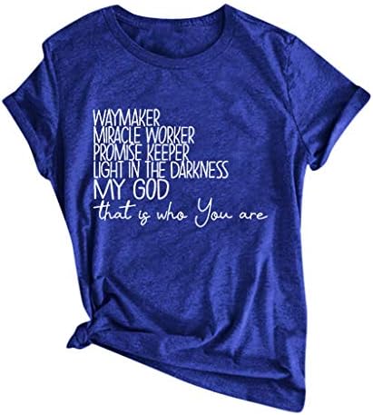 חולצות NYYBW לנשים צמרות קיץ קצרות צוואר צוואר מזדמן הדפסת חולצות מכתב רופפות לאופנה נשים 2022