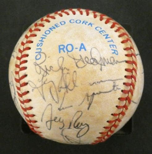 1983 בוסטון רד סוקס צוות חתום משחק משמש בייסבול מה- Uppire Don Denkinger - משחק בייסבול משומש
