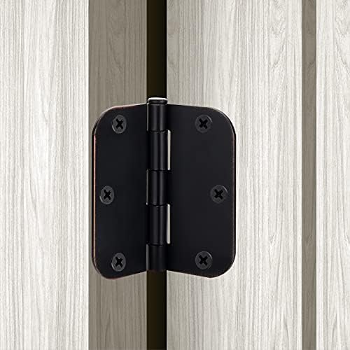 Knoklock 18 חבילות דלת מעוגלת צירי שמן שפשוף דלת ברונזה צירים חומרה של דלת פנים 3.5 אינץ 'עם פינת רדיוס