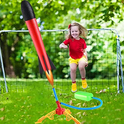 אסטארון קפיצה טיל צעצוע דו קרב רוקטס צעצוע של טילים אוויר עם 6 רקטות לילדים משחק חיצוני, בן 5
