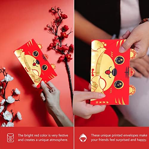 סיני חדש שנה אדום מעטפות: 12 יחידות 2022 סיני נמר שנה מעטפת הונג באו מזל כסף אדום מנות עבור סיני חדש