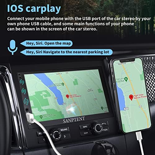 DIN DIN 7 אינץ 'סטריאו לרכב מלא STEREO STEREO עם Apple Carplay ואנדרואיד Auto, מקלט שמע לרכב עם