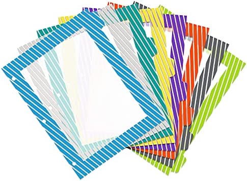 יסודות אמזון 8-מחיצות קלסר פלסטיק לשוניות, כרטיסיות צבעוניות הניתנות לכתיבה, 3 סטים