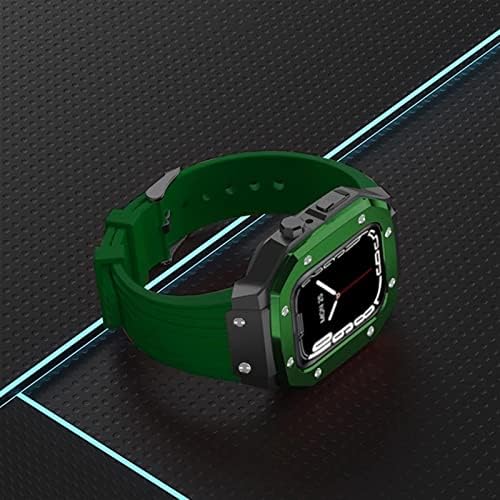 סגסוגת Housy Watch Watch Strap עבור Apple Watch Series 8 7 6 5 4 SE 45 ממ 42 ממ 44 ממ מסגרת מתכת שינוי עסק