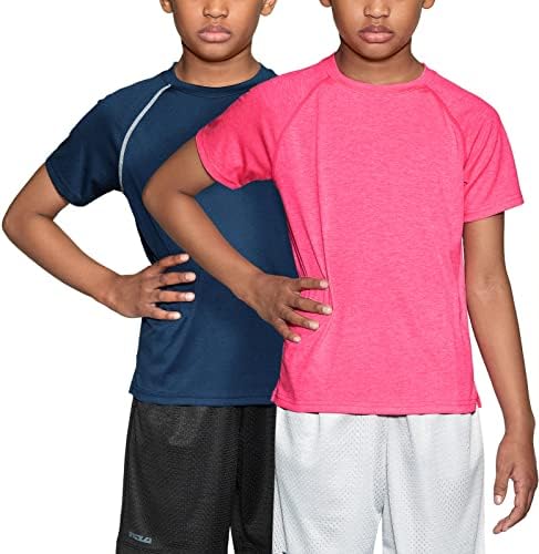 TSLA 1 או 2 חבילה לילדים חולצות נוער, חולצות אימון ספורט כושר יבש, מגניב, חולצות טריקו של שרוול