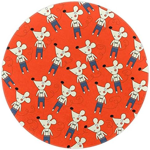 Llnsupply ילדים עגולים לילדים שטיח שטיח שטיח מצויר דפוס עכבר משתלת כרית שטיח כרית משחק רכה מתקפלת