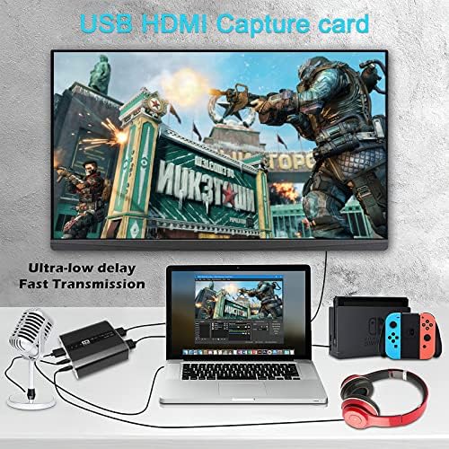כרטיס לכידת, HDIWOUSP USB 3.0 כרטיס לכידת משחק עם 4K 60FPS HDMI LOOP OUT כרטיס הקלטת וידאו 1080P 60FP