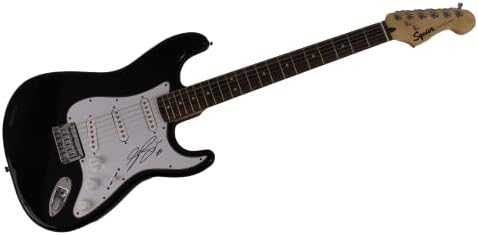 סם סמית 'חתם על חתימה בגודל מלא פנדר שחור סטראטוקסטר גיטרה חשמלית עם ג' יימס ספנס ג ' יי. אס. איי