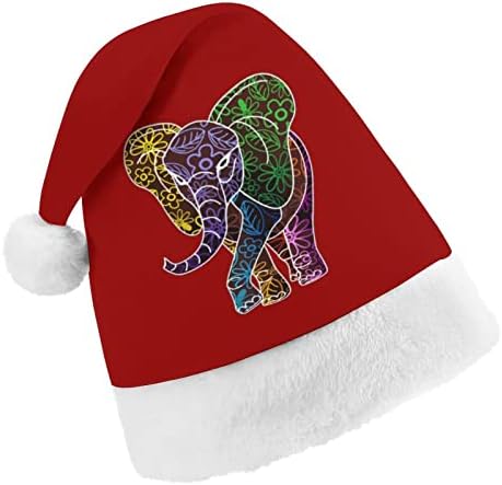 פרחוני פיל לוגו חג המולד כובע רך קטיפה סנטה כובע מצחיק כפה עבור חג המולד לשנה חדשה חגיגי מפלגה