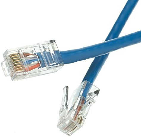 כבלים כבלים 3 רגל CAT6 כבל תיקון אתרנט כחול, כבל רשת ללא אתחול, כבל רשת 24AWG עם מחבר מצופה זהב RJ45, 4 זוג