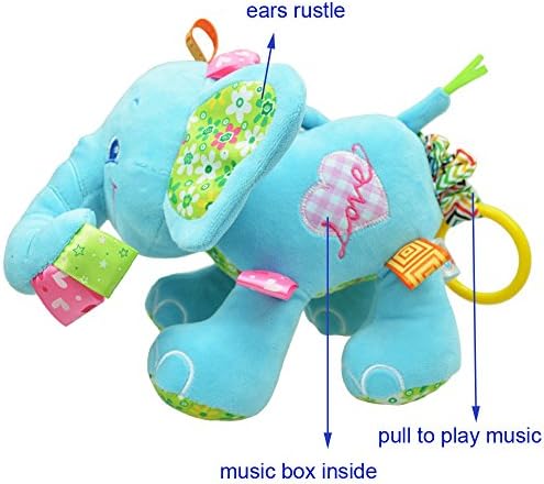 V העבירו זמן מיטת מוסיקה פיל צעצועי בעלי חיים ממולאים ילדים פעוט