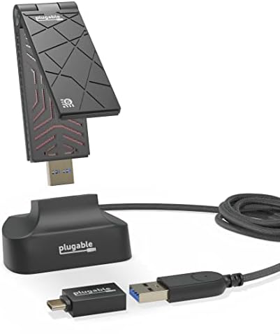 מתאם Wifi 6 Wifi של USB WIFI למחשבים ומחשבים ניידים של שולחן העבודה, AX1800 USB 3.0 ו- USB