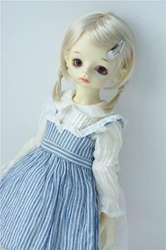 1/3 SD Dod Doll Wigs JD509 8-9 אינץ '21-23 סמ סינטטי מוהיר טבע תאומים קצרים קוקו קלוע נערת כפרי שיער