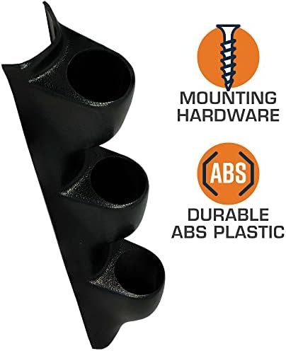 Glowshift אוניברסלי שחור משולש עמוד עמוד תרמיל - מתאים לכל מיצוי/דגם - ABS פלסטיק - תושבים 2-1/16 מדדים