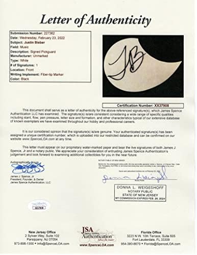 ג 'סטין ביבר חתם על חתימה בגודל מלא גיבסון אפיפון גיטרה אקוסטית עם ג' יימס ספנס אימות ג ' יי. אס. איי קוא - פופ