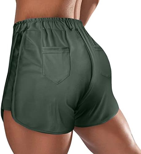 בית קיץ לנשים מזדמן המותניים המותניים קצרים בירך עטוף ספורט מכנסיים חמים ישר מכנסי יוגה אתלטים