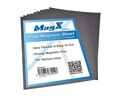 Magx Super Super Show Magnetic Sheets, 10 חבילה, 30 מיל, גיליון מגנט גמיש 8.5 x 11, מגנטים מצד