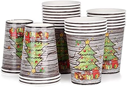 כוסות חג המולד חד פעמיות, כוסות נייר לעיצוב עץ חג המולד בעיצוב עץ חג המולד לקישוטי מסיבת חג מולד שמח,