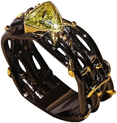 טבעות גודל 6 טבעת אופנה מתנת אישיות תכשיטי תכשיטי משובץ שני-צבע טבעות נשים של טבעות