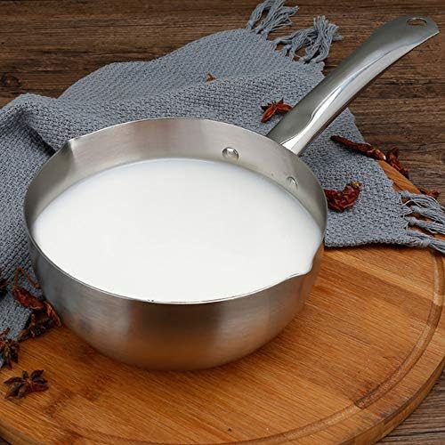 מתכת חלב פאן, מרק סיר מחבת עמיד חלב פאן מזון שטוח תחתון טפלון ביתי כלי בישול, כסף