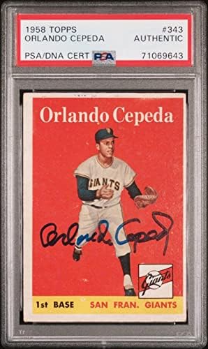 חתימה של אורלנדו צ'פדה חתמה על 1958 Topps SF Giants Card Card R