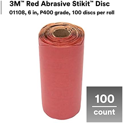 3M דיסקי מלטש שוחקים אדומים שוחקים, 01105, ללא חור, 6 אינץ