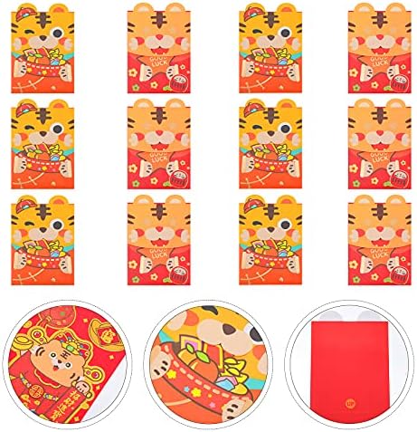 12 יחידות נמר חדש שנה אדום מעטפת סיני סגנון מתנה במזומן תיק כסף מנות בית תפאורה לחגיגת המפלגה