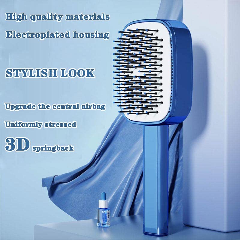 מברשת שיער Ruiyue -מברשת שיער לניקוי עצמי, מברשת מעיסי כרית אוויר תלת מימדית חדשה מברשת מעסה של כריות