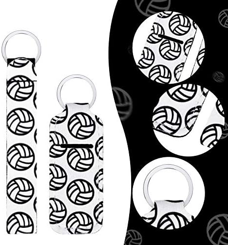 20 יחידות כדורעף שפתון מחזיק מחזיקי מפתחות שרוך סט, כולל שפתון מחזיק מחזיקי מפתחות כדורעף דפוס ספורט נושא