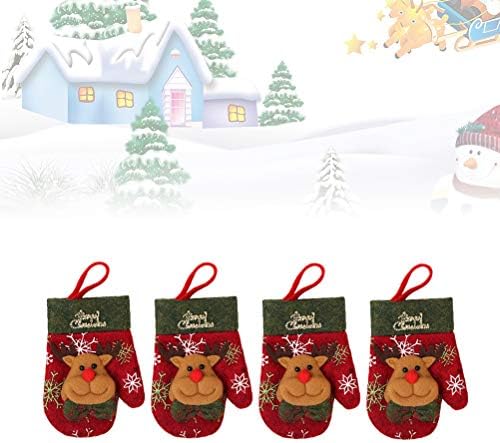 דויטול 8 יחידות כפפות חג המולד חותך ומזלגות תיק סכו ם מחזיק שקיות מתנת ממתקים קישוט חג המולד (איילים