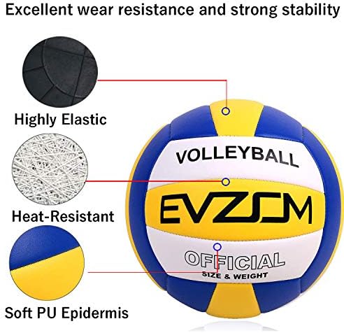 Evzom Super Wenthall כדורעף חוף כדורעף רשמי גודל 5 עבור ציוד כדורעף חיצוני/מקורה/בריכה/חדר כושר/אימונים